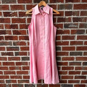 Lauren Ralph Lauren 100% Linen Shirt Dress Size 10